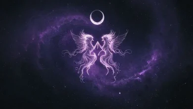 İkizler burcu ve seyahat temalı görsel. Keşfetmeye açık ruhu yansıtan dünya haritası, pusula ve burç sembolü.